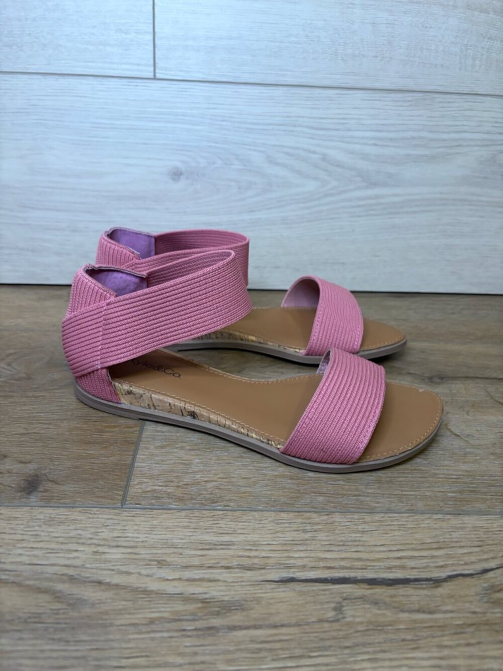 Style & Co Eileennf Dusty Rose Elastic Ankle Strap Flat Sandals Size 5M